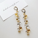 🐝honey🐝　/ガラスピアス/クリアピアス/つぶつぶピアス/ロングピアス/イエローピアス/ゆらゆらピアス/サージカルステンレス