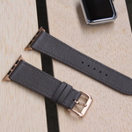 高級革使用Apple Watch(42/44mm用)レザーベルト グレー　高級金具付け