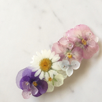 カラフルビオラ押し花バレッタ
