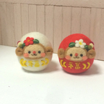 【ゆうな様オーダー品】紅白セット☆福招き☆さるダルマ