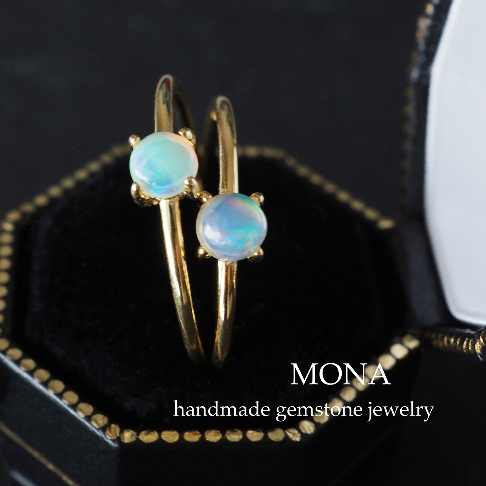 【As62❀.*・゜✿゜:。】エチオピア産宝石質オパールの一粒リング 動画】宝石質エチオピア産オパールAA++ ドロップ(プレーン) 1連