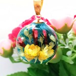  花 玉、球体、ペンダント、キーホルダー、送料無料♪