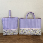 《showring様オーダー品》花柄×ラベンダーストライプ♡リボン セット【入園・入学】