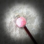 ピンク桜絵付けの絵付けの玉かんざし