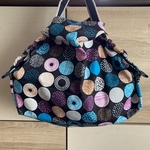 204 折りたたみ エコバッグ （小 ）買い物袋 ハンドメイド 北欧風　フラワー　サブバッグ　コンビニ袋