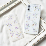 かすみ草とアスター　iphoneケース スマホケース　押し花ケース　android ソフトケース　SE2 8 6 11 12 X XR