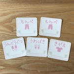 『ピンクリーフ 中身のわかるおなまえタグ』5枚セット(きがえ、うわばき、うんどうぐつ各1枚、もんぺ×2枚)【送料込み】［アイロンタイプ］　*ひ〜め*