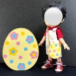 【イースターエッグ オブジェ クリーム色】