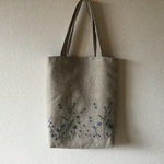 (送料無料)手刺繍のトートバッグ　ベージュ