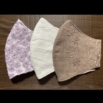 (3枚 刺繍 大)ハンドメイド立体マスク