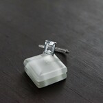 アクアマリン　レクタングル　ＣＺラインリング　SILVER925
