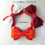 kob様用ページになります　髪飾り　縮緬Wリボンはいからさん(鹿の子柄 &赤紫)袴・着物・成人式・卒業式・七五三・和装小物