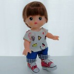 あおくん　メルちゃん男の子　服　2点セット　車柄　青パンツ　メルちゃんサイズ　ソランちゃん服　ホルンくん