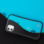 夜をゆく自転車　スマホケース  ✶ iPhone15 SE3 SE2 星 夜空 ブルー グリップケース ✶