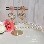 薔薇とハートのピアス/ノンホールピアス