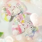 大人気‼️🆕ゆめかわ♡カラフルグラデーション柄リボンのヘアゴム