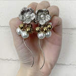 シルバーフラワーピアス