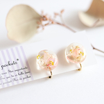 【特集記載】お花のシャボン玉ピアス/イヤリング