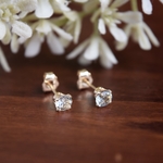 アクアマリン ひと粒 ピアス 14kgf