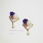 薔薇の冬ビジューピアス