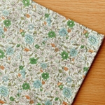 50*50【Wガーゼ】Natural Cream Flower／グリーン《 生地 ダブルガーゼ  ガーゼ コットン 綿 フラワー 花柄 小花 花 赤ちゃん 子供 キッズ マスク ナチュラル 》