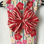 《hisa-rin様専用》🍒再販:大正ロマン👘ハイカラなわんこ浴衣:L🍒：（犬服）
