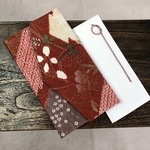 刺繍と絞りのリバーシブル袱紗　正絹　ギフト　新生活　着物リメイク