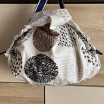 207 折りたたみ エコバッグ （小 ）買い物袋 ハンドメイド 北欧風　サークル　サブバッグ　コンビニ袋