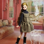 msdr-21-63　チェックキャミワンピースとハイネックT（momoko/ジェニー/リカちゃんなど1/6人形用）