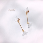 ノンホールピアス ピアスみたいなイヤリング 痛くないイヤリング / すずらん / ピアス 樹脂ピアス　サージカルステンレスピアス / 入学式