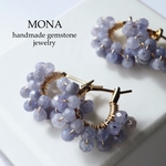 12月のお誕生石⭐︎.*。高品質タンザナイトたっぷりのフープピアス/イヤリング