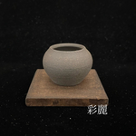 ミニチュア陶器　炭化焼〆花瓶　[小さな花生]