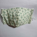 メガネに曇りにくい２段ノーズワイヤー入り立体布マスク グリーン小花  