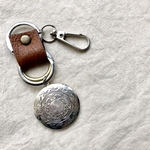 circle leather  key  ring