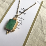 Green  スクエアカット　necklace