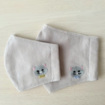 【親子お揃いマスク】猫ちゃんの手刺繍親子セットマスク🐈