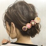 レトロボタンのヘアクリップ no.1