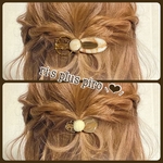 Spring ✿*: 春の新作 ¨̮⋆♡⋆ ヘアクリップ ☆.｡.:* ミルクティーcolor 2点セット
