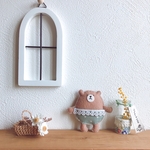 ꫛꫀꪝ✧‧˚ほのぼのクマしゃん、春のおすそ分け♡ʕ·ᴥ·ʔ(水色のドット柄)