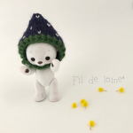  苺のピクシーハット*青紫*ハニーベア用*