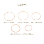 M7376-5  120個  デザイン丸カン ツイスト 5サイズ ゴールド   3×（40ヶ）