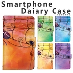 【d-273◎】受注制作 クモの巣 ウォーターカラー スマホケース 手帳型 蜘蛛の巣 water color