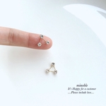 new▷煌めく大人の三角 ピアス/ノンホールイヤリング/ノンホールピアス 受注製作＊C47