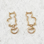 ５個　キーホルダー金具　猫　ネコ    C-14