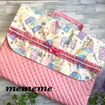 専用/ご注文品/ゆめかわいいユニコーンの防災頭巾入れ/背もたれタイプ防災頭巾袋小学校入学ずきん女の子/持ち手付き防災頭巾カバーキルティング/ピンクホワイト夢の扉