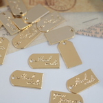 《8個 handmade ハンドメイド タグ 》プレート ゴールド 片面