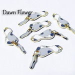【D-0260】8pcs　ネコ　32×10mm　グレー　チャーム