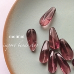 〈4個*No.H1174〉Czech import ロングティアドロップ/パープル