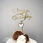 HappyBirthday ケーキトッパー　キラメキハート♡