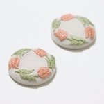くるみボタン お花 刺繍 ピアス ◆ チューリップ